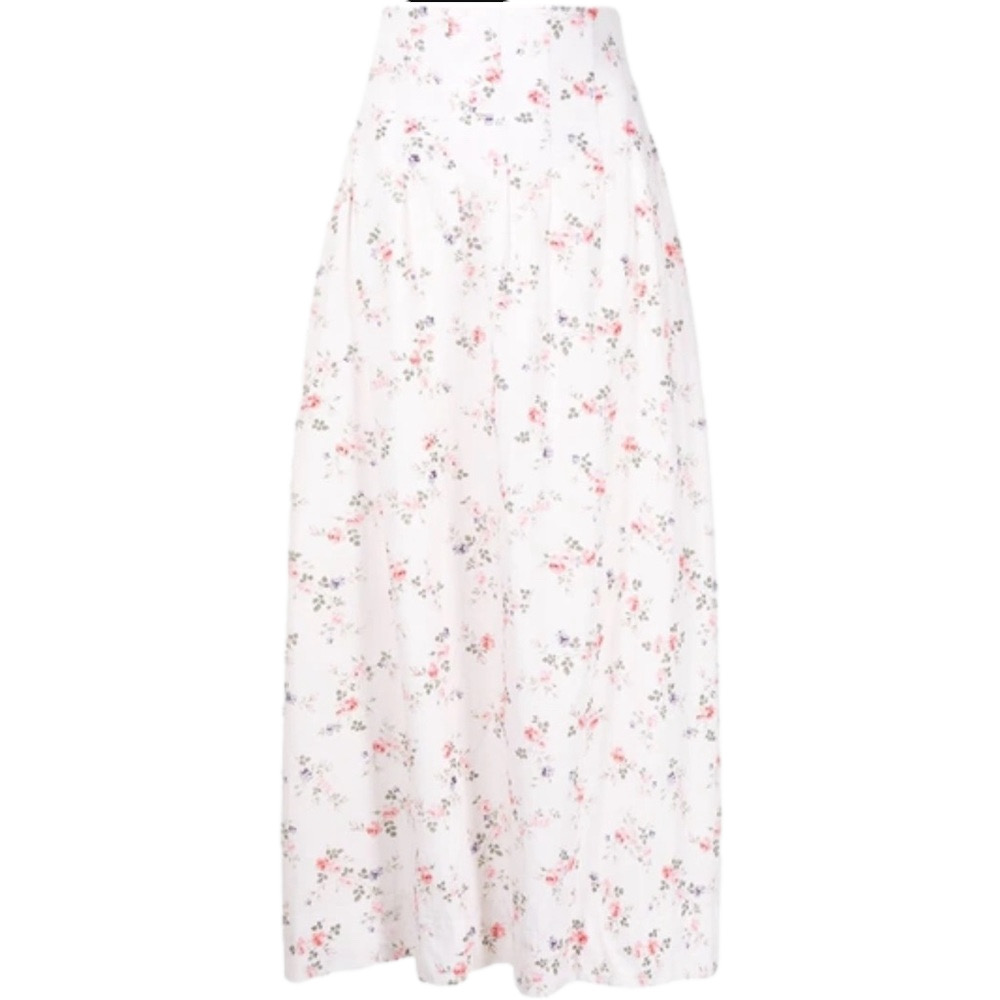 LUG VON SIGA Anna Floral-print Cotton Boned A-line Skirt